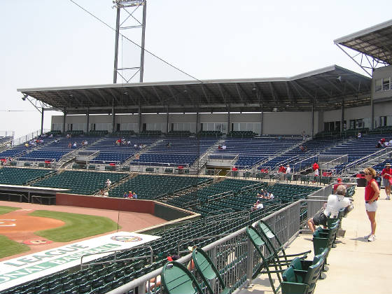 Looking at the stands from the 3rd base side